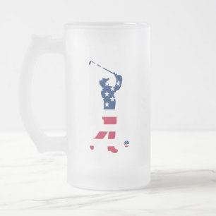 USA golf America flagga golfer Frostat Ölglas
