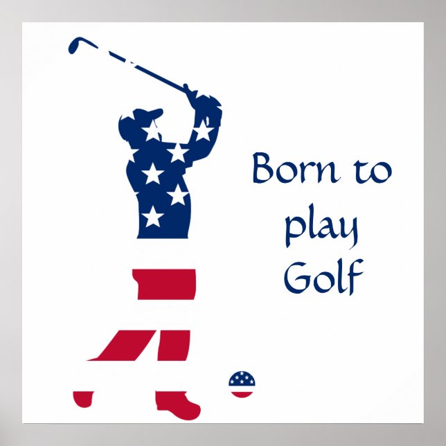 USA golf American flagga golfer Poster (Framsidan)