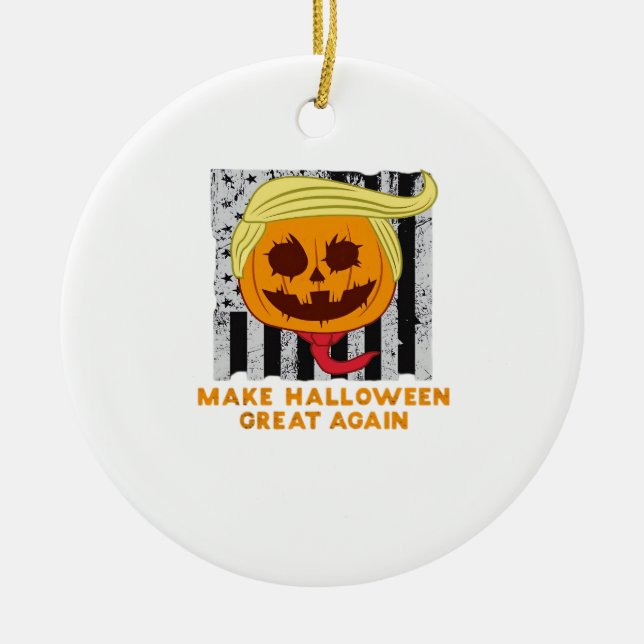 USA Gör Halloween Underbar igen till en rolig klas Julgransprydnad Keramik (Framsidan)