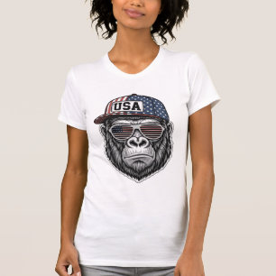 USA Gorilla Vintage Gravyr Patriotisk Tröja Desi