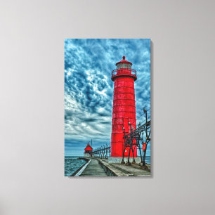 USA, Grand Haven, Michigan, fyr Canvastryck