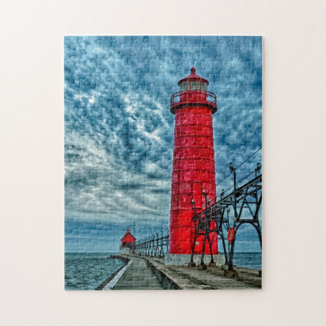 USA, Grand Haven, Michigan, fyr Pussel (Vertikal)