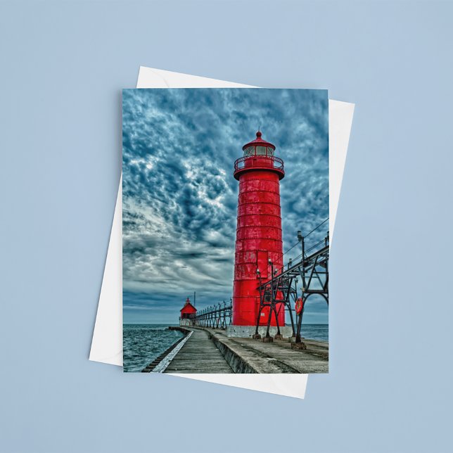 USA, Grand Haven, Michigan, fyr Vykort (Postcard on table)