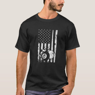 USA Graphic Bassäng Billard Snooker Billard Cue 8 T Shirt