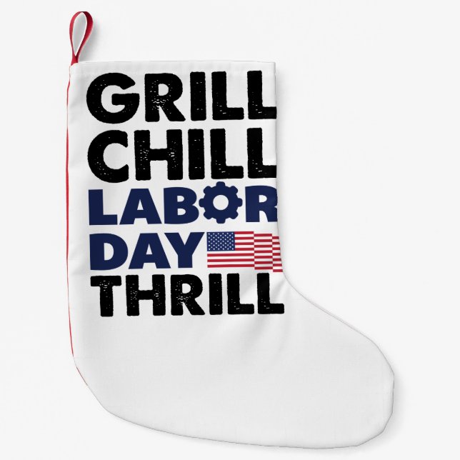 USA Grill Chill Labour Day Thrill BBQ Party Liten Julstrumpa (Framsidan)