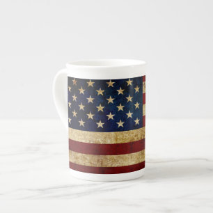 USA / Grungad flagga Benporslin Mugg