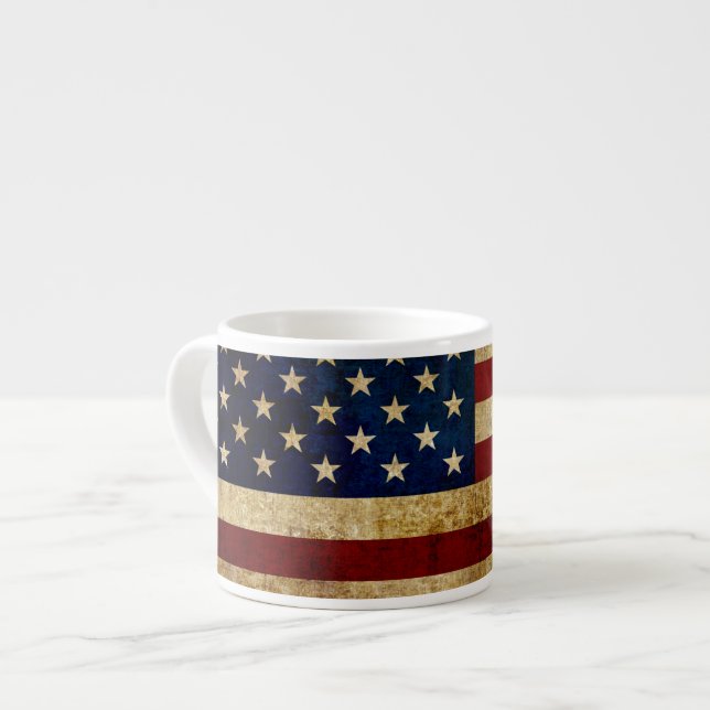 USA / Grungad flagga Espressomugg (Framsida vänster)