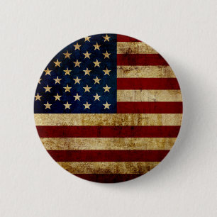 USA / Grungad flagga Knapp