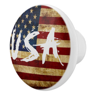 USA / Grungad flagga Knopp