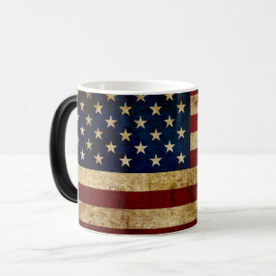 USA / Grungad flagga Magisk Mugg
