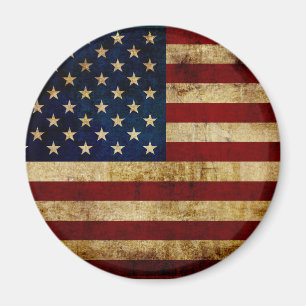 USA / Grungad flagga Magnet