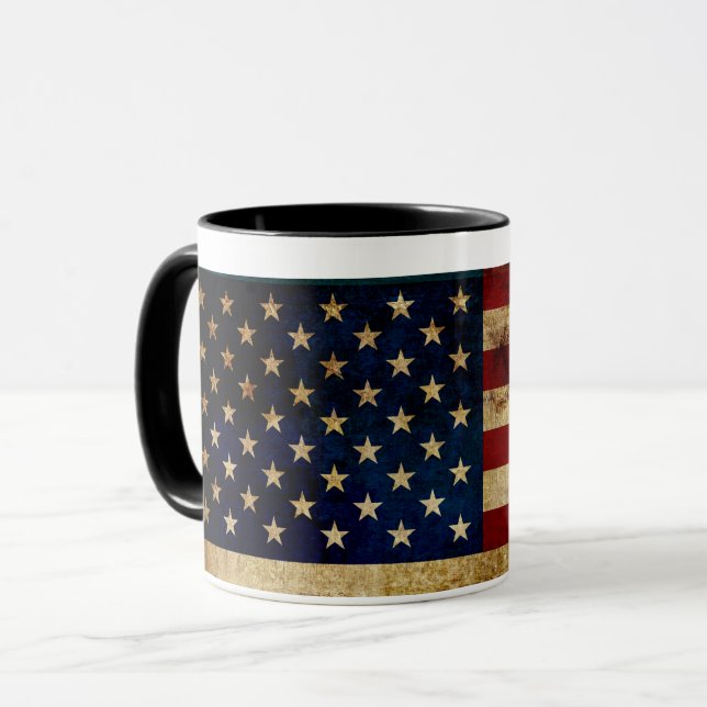 USA / Grungad flagga Mugg (Framsida vänster)