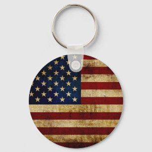 USA / Grungad flagga Nyckelring