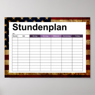 USA / Grungad flagga Poster