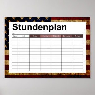 USA / Grungad flagga Poster