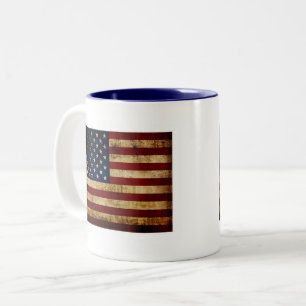 USA / Grungad flagga Två-Tonad Mugg