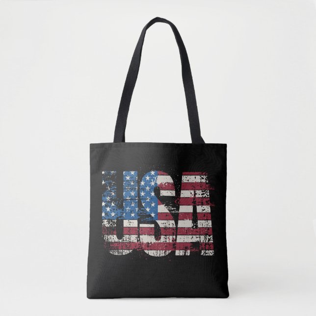 USA-grunge-textdesign med flagga Tygkasse (Framsida)