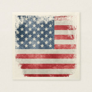 USA Grungeamerikanska flaggan Pappersservett