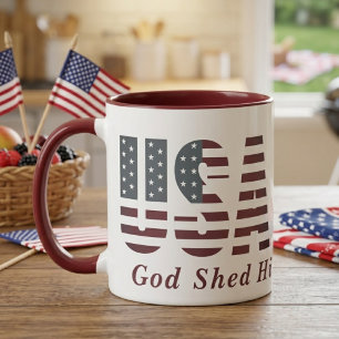 USA Gud Föll Sin Nåd På Dig Patriotisk Mugg