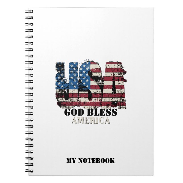USA Gud välsigne Amerika  Anteckningsbok (Framsidan)