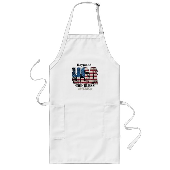 USA Gud välsigne Amerika  Långt Förkläde (Framsidan)