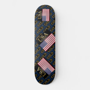 USA GULD MINI SKATEBOARD BRÄDA 18,5 CM