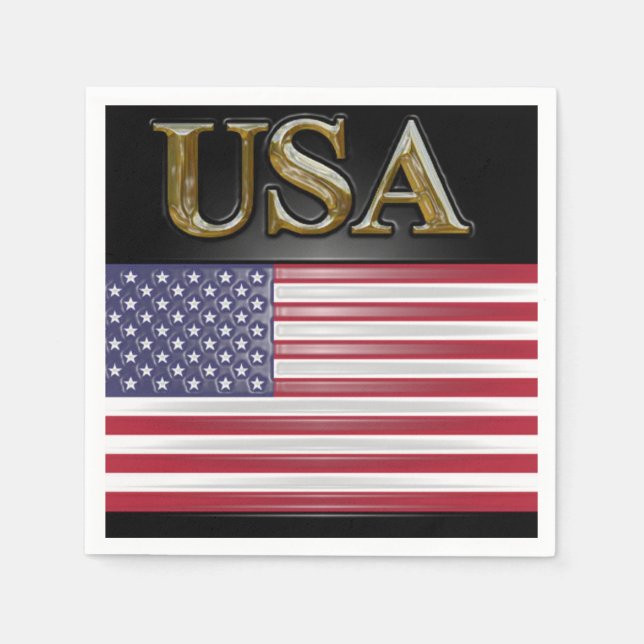 USA GULD  PAPPERSSERVETT (Framsidan)