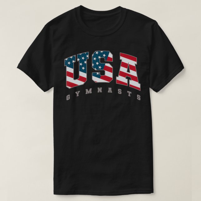 USA Gymnast Flagga Team Support Idrottsman Gymnast T Shirt (Design framsida)