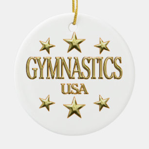 USA gymnastik Julgransprydnad Keramik