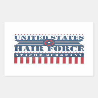 USA: Hair Force Stache sergeant Rektangulärt Klistermärke