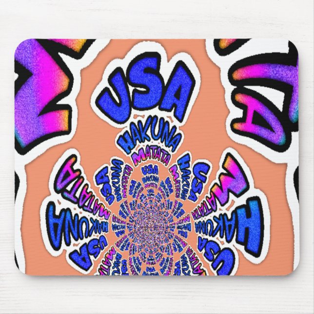 USA Hakuna Matata Blue text Graphics Gifts art Musmatta (Framsidan)
