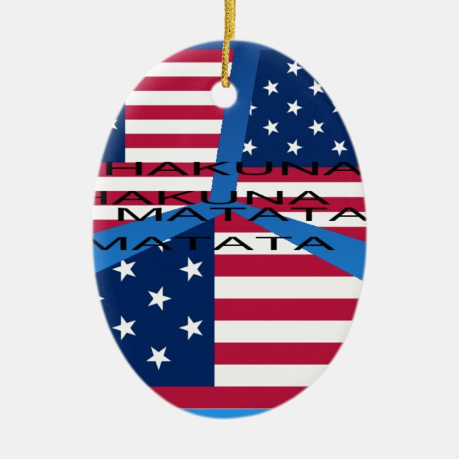USA HAKUNA MATATA JULGRANSPRYDNAD KERAMIK (Framsidan)