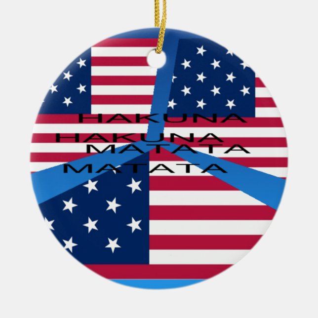 USA HAKUNA MATATA JULGRANSPRYDNAD KERAMIK (Framsidan)