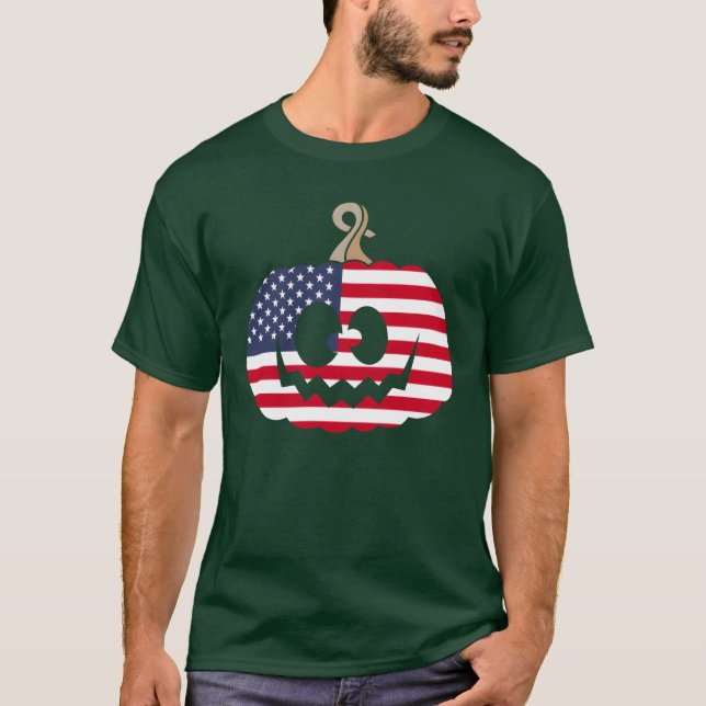 Usa Halloween Pumpkin-vänner T Shirt (Framsida)