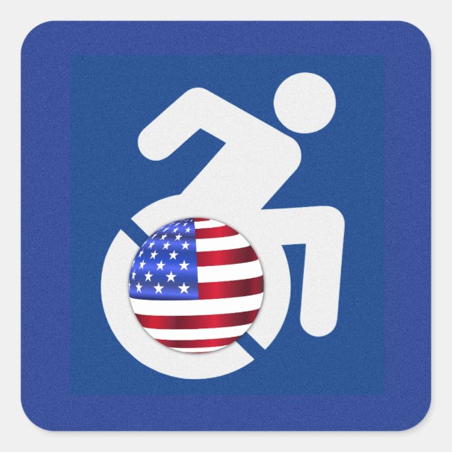 USA Handicfied Fyrkantigt Klistermärke (Framsida)