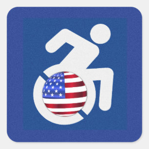 USA Handicfied Fyrkantigt Klistermärke