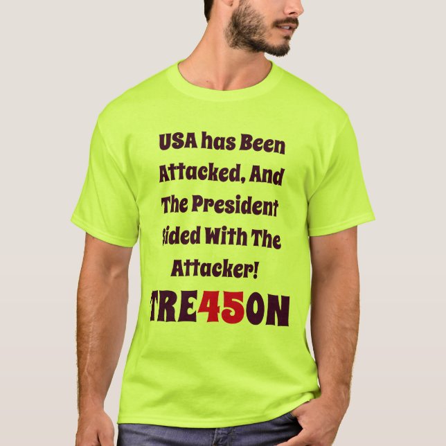 USA har attackerats, och presidenten har ställt si T Shirt (Framsida)