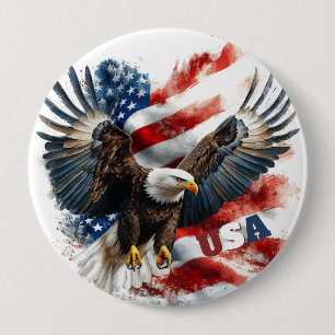 USA Havsörn Patriotisk Konst – Djärv Amerikansk Fl Knapp