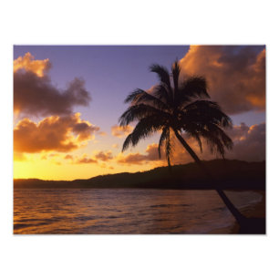 USA, Hawaii, Kauai, Färgglatt soluppgång i en 2 Fototryck