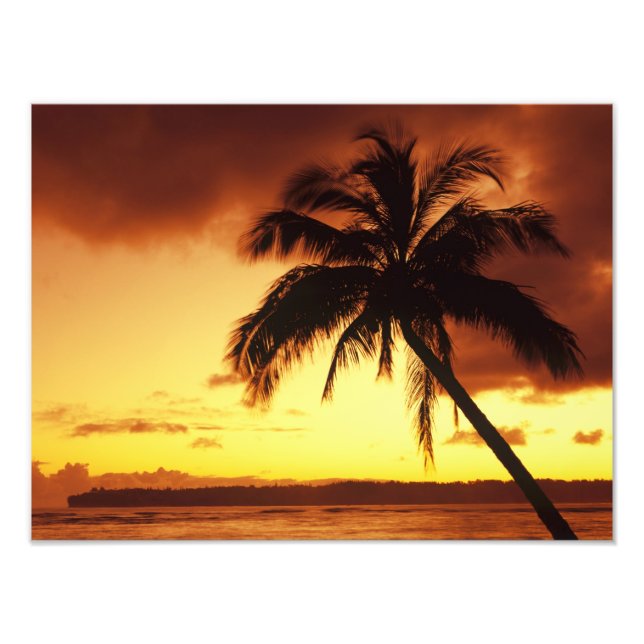USA, Hawaii, Maui, Färgrik solnedgång i en Fototryck (Framsidan)