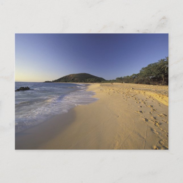 USA, Hawaii, Maui, Fotspår i sand, Makena Vykort (Framsida)