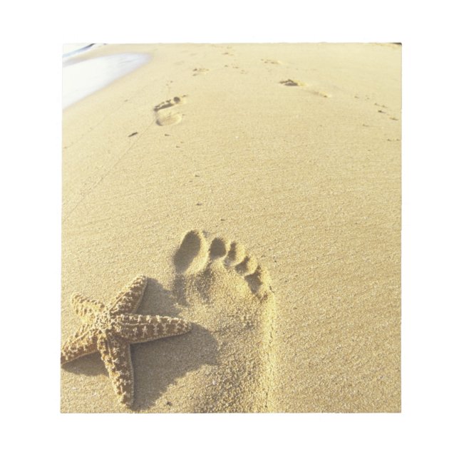 USA, Hawaii, Maui, Makena Beach, Footprint och Anteckningsblock (Framsida)