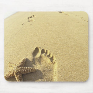 USA, Hawaii, Maui, Makena Beach, Footprint och Musmatta