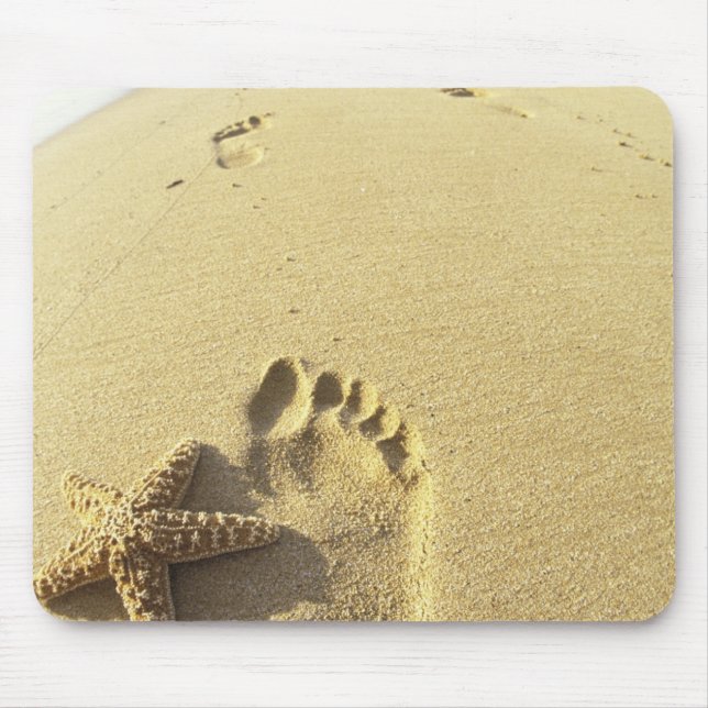 USA, Hawaii, Maui, Makena Beach, Footprint och Musmatta (Framsidan)