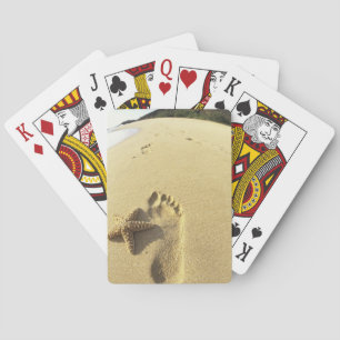 USA, Hawaii, Maui, Makena Beach, Fotavtryck och Casinokort