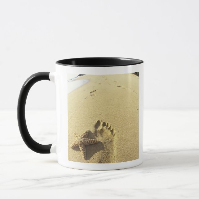USA, Hawaii, Maui, Makena Beach, Fotavtryck och Mugg (Vänster)
