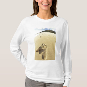 USA, Hawaii, Maui, Makena Beach, Fotavtryck och Tee