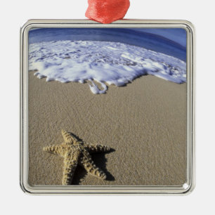 USA, Hawaii, Maui, Makena Beach, sjöstjärna och Julgransprydnad Metall