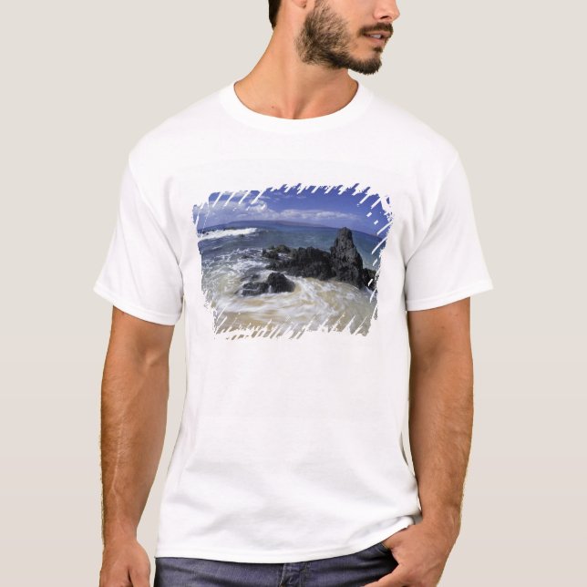 USA, Hawaii, Maui, Maui, Makena Beach, Surfa om T-shirt (Framsida)