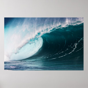 USA, Hawaii, Oahu, Large vågar Poster